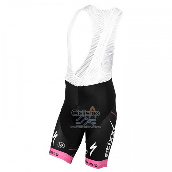 Etixx Quick Step Ropa Ciclismo Culotte Corto 2016 Mangas Cortas Rosa y Negro